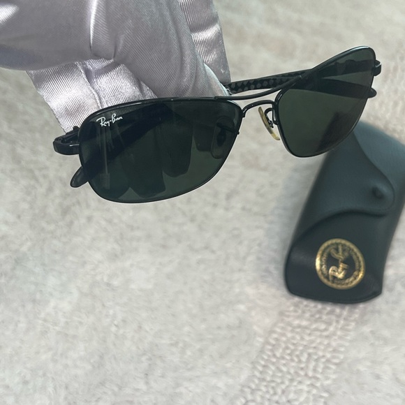 Ray-Ban RB8302 Carbon Fiber Sunglasses Black Frame Green Lenses Made in Italy - Picture 7 of 11